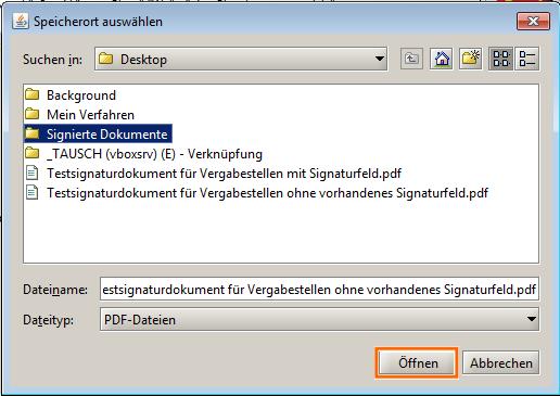 Legen Sie einen Ordner "Signierte Dokumente" in
