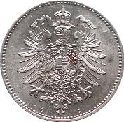 Fast sehr schön 60,- 1 1 Pfennig 1888F. Kleiner Adler.