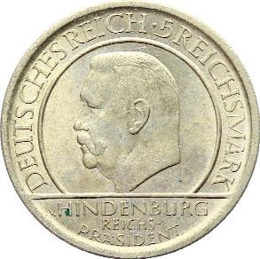 Vorzüglich-Stempelglanz 336 5 Reichsmark 1929F. 200. Geburtstag v.
