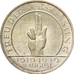 Fast Stempelglanz/vorzüglich-Stempelglanz 341 5 Reichsmark 1929E.