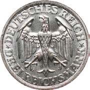 Geburtstag v. sing. Vorzüglich-Stempelglanz 3 Reichsmark 1929.