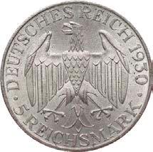 Fast Stempelglanz, Patina 150,- 345 3 Reichsmark 1930A. Rheinland-Räumung.
