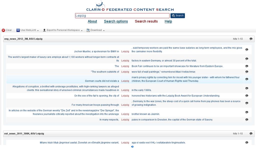 Federated Content Search