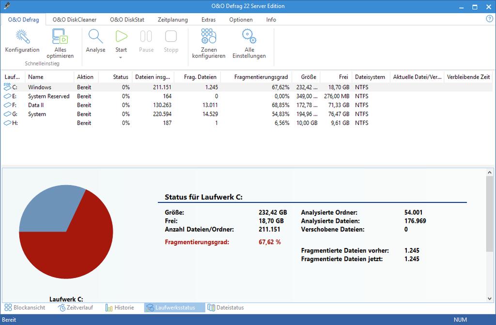 Diese Dateien können nur dann defragmentiert werden, wenn sie vom Betriebssystem noch nicht gesperrt sind. Dies ist vor dem Windows-Logon in der sog. Startphase von Windows möglich.