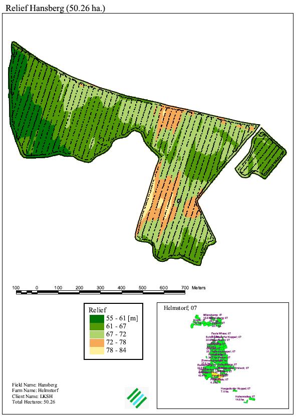 Projekt On Farm Research* Reliefkarte teilflächenspezifische Bodenbearbeitung?