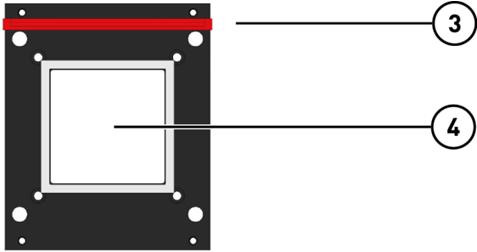 Montage Einbau Displaymodul in Frontplatte Lösen Sie die 4x Linsenschrauben (1) mit dem Winkelschraubendreher 2,5 mm (im Lieferumfang).