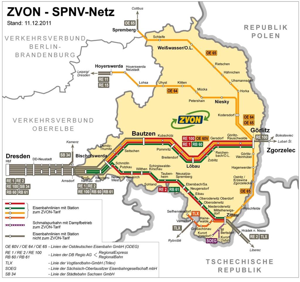 SPNV-Netz des ZVON