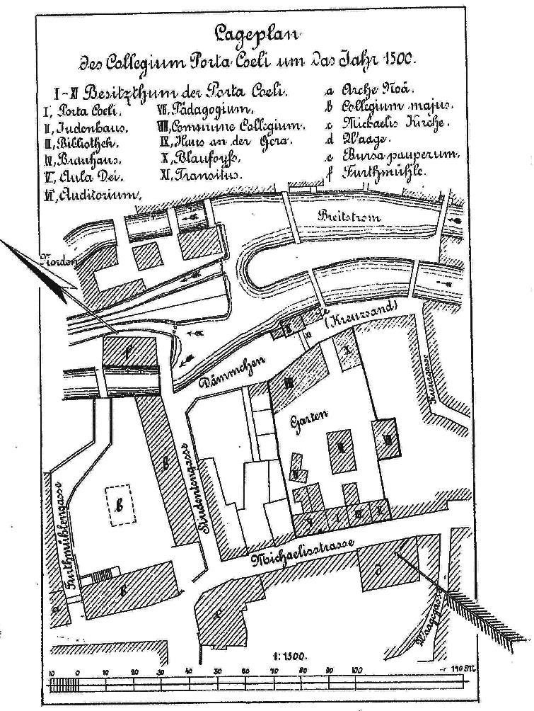 7. April 1412: Die Himmelspforte zu Erfurt Die Stadt Erfurt überlässt Amplonius das Haus Zur Himmelspforte in der Michaelisstraße mit Hof und allen Nebengebäuden kostenlos für seine geplante Stiftung.