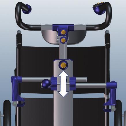 4.2 Rollstuhlaufnahme 4.2 Ratiņkrēsla stiprinājums Feststellknopf Rollstuhlaufnahme lösen. Atskrūvējiet stiprinājuma skrūvi.