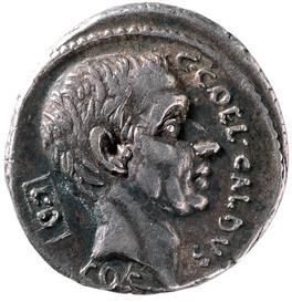 11 Auch ich werde Verdienstvolles leisten Diese Münze ließ Caius Coelius Caldus prägen, mit dem Porträt von seinem Vorfahr gleichen Namens auf