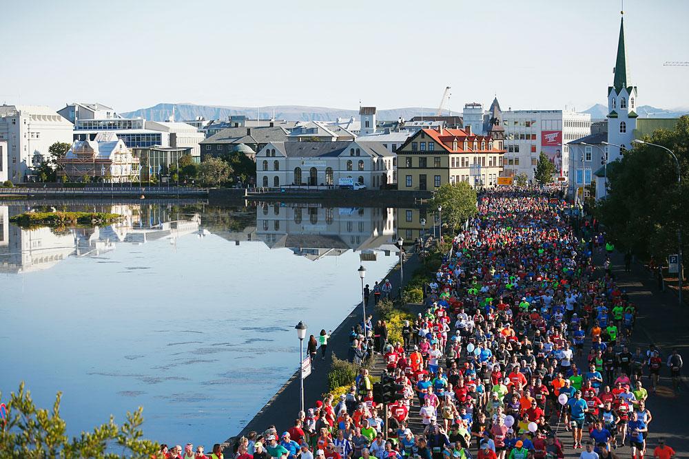 Der Marathon führte direkt durch Reykjavik