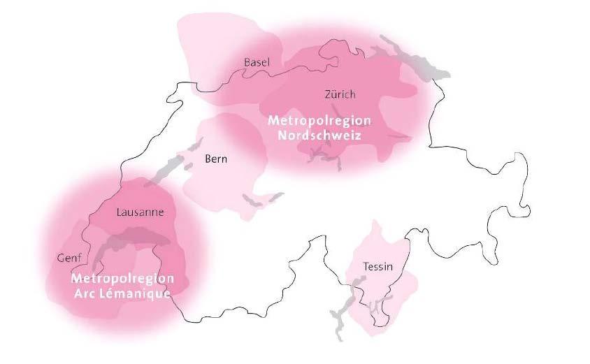 Schweiz und die Metropolitanräume Luzern Stadt und