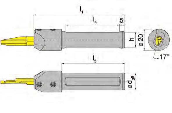 extended clamping length d l 1 l 3 h l 4 R/LB109.0016.14.2 16 85 59 14 50 Das Anzugsdrehmoment der Schraube 6.075T15P beträgt 5 Nm.