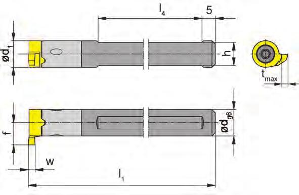 = right hand cutting version w, a, t max und f siehe n w, a, tmax and f see inserts Bestellhinweis: Klemmhalter sind jeweils für rechte und linke n verwendbar.