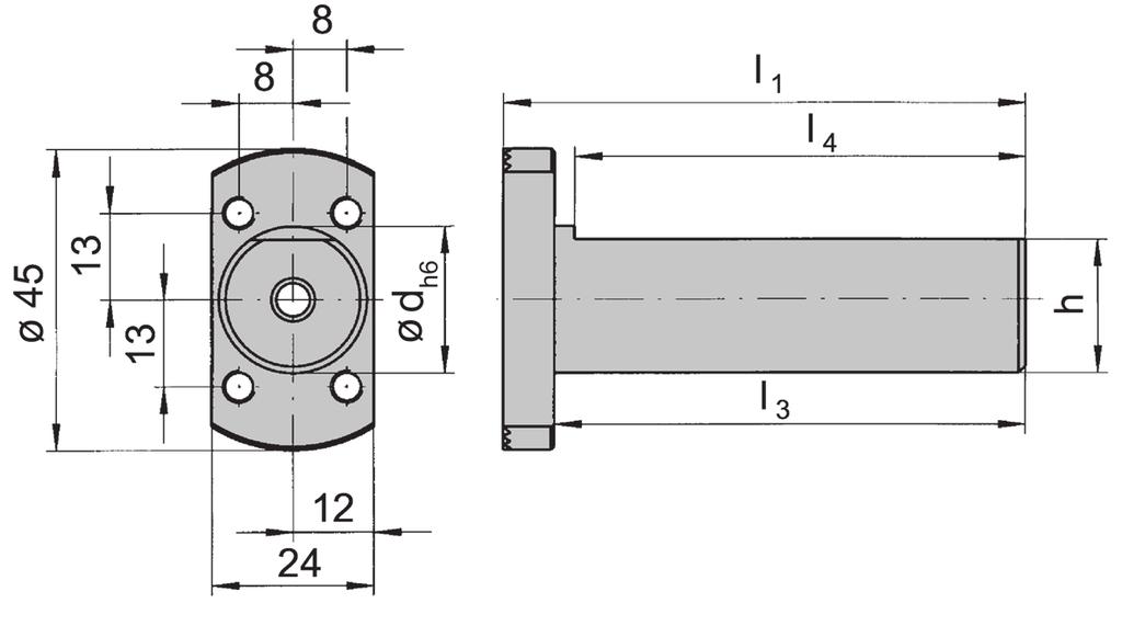 A Einstechen und Ausdrehen Grooving and Boring Grundhalter Basic toolholder Verstellbare Rundschäfte für Halter BKT105.2445.