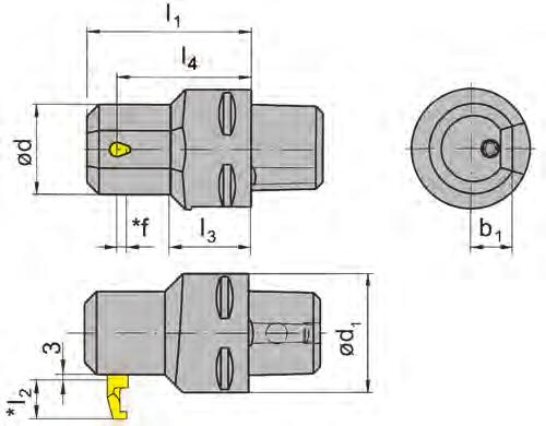 Einstechen (innen) Grooving (internal) Klemmhalter Toolholder HORN-Polygonschaft nach ISO 26623 HORN Polygon shank according ISO 26623 für INDEX Mehrspindler for INDEX Multi spindle machines B105C