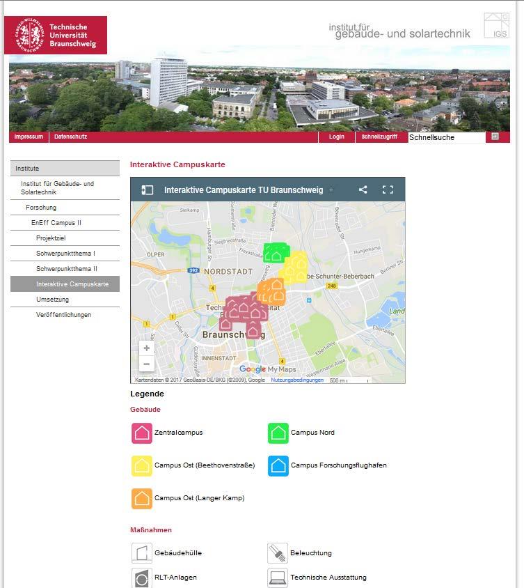 EnEff Campus 2020 Umsetzung Interaktive Campuskarte - Dokumentation - Information - Transparenz https://www.