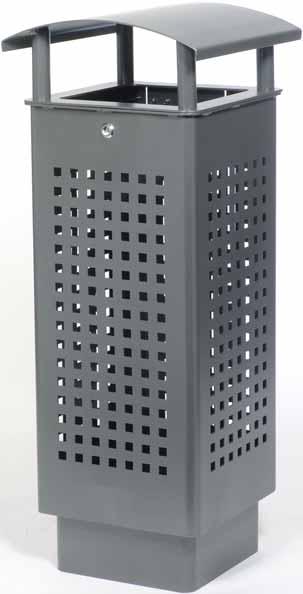 Stand-Abfallbehälter Form eckig Inhalt 70 Liter Stand disposal bins design square Volume 70 L. Modell / Model-No.