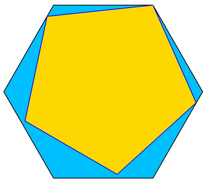 Für den Flächeninhalt des regelmäßigen Fünfecks mit Seitenlänge s gilt dann: 5E,97 5 E,70 s,97. er Flächenanteil beträgt 0, 759,598.