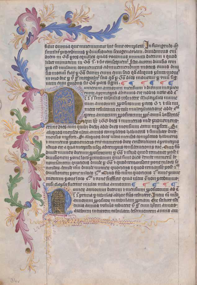 Abb. 56 f. 34 v : Ornamentale Initiale, Figureninitiale, Ranken Meister des Johannes Dank (85%) Cod.
