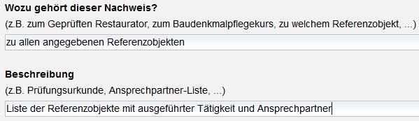 verschiedenen Ansprechpartnern In der Tabelle interne Nachweise wird