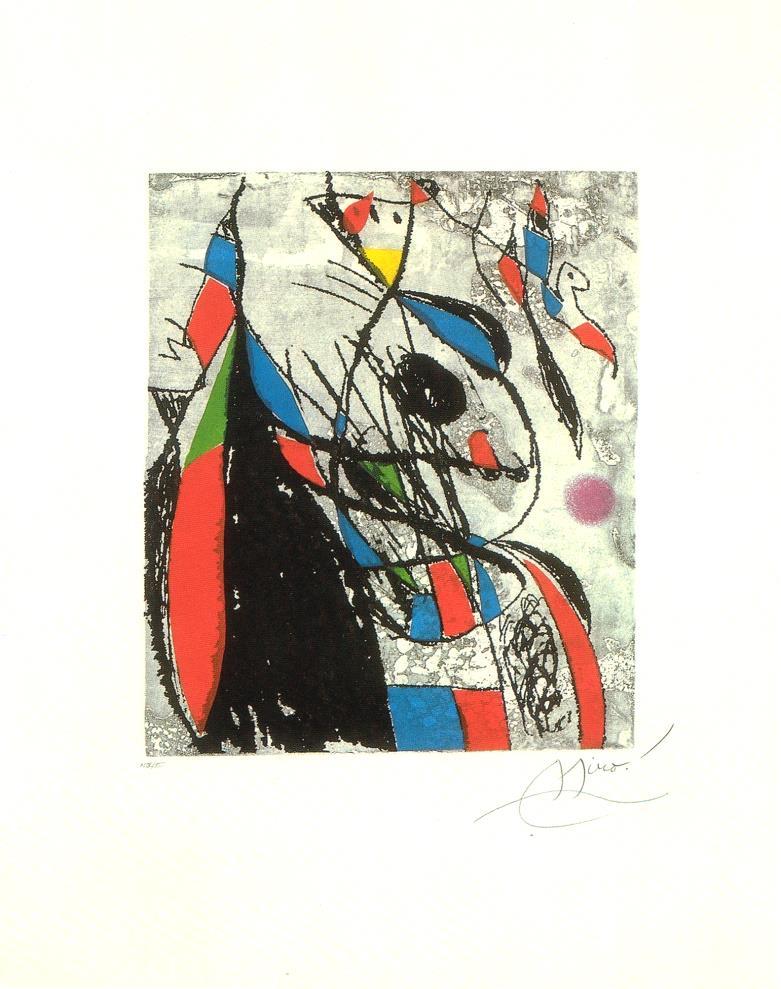 Joan Miró (1893 1983) Farbradierung und Aquatinta Exemplar «e.a.» AG691 L oiseleur et sa compagne, 1981 80,5 x 63 cm KH Frankreich Unten rechts signiert, unten links,mit «e.a.» bezeichnet Drucker: Morsang, Paris; Editeur: Maeght, Paris Werkverzeichnis Dupin/Lelong Nr.
