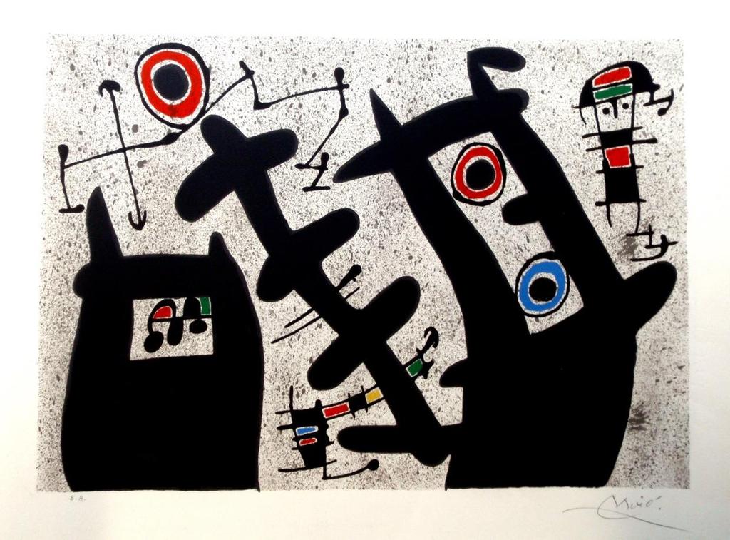 Joan Miró (1893 1983) Originalfarblithografie Exemplar «e.a.» AG710 El lagarto de las plumas de oro (le lèzard aux plumes d or / die Eidechse mit den Goldfedern), 1971 41 x 56 cm Kunsthandel
