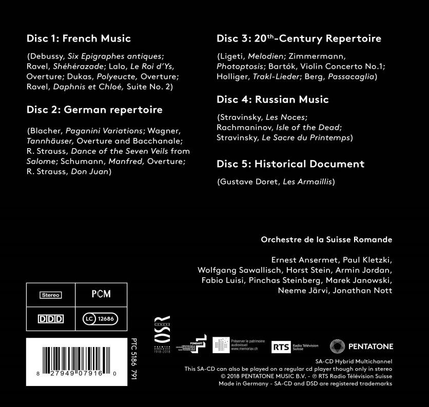 Ein Jahrhundert Musik: Das Orchestre de la Suisse Romande Debussy/Ravel/ Wagner/Strauss/ Ligeti/Strawinsky One Century of Music Sawallisch Steinberg Janowski Orchestre de la Suisse Romande Das