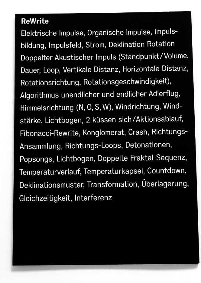 Katalogansichten/ catalogue view Rückansicht, Katalog»ReWrite«von Jorinde