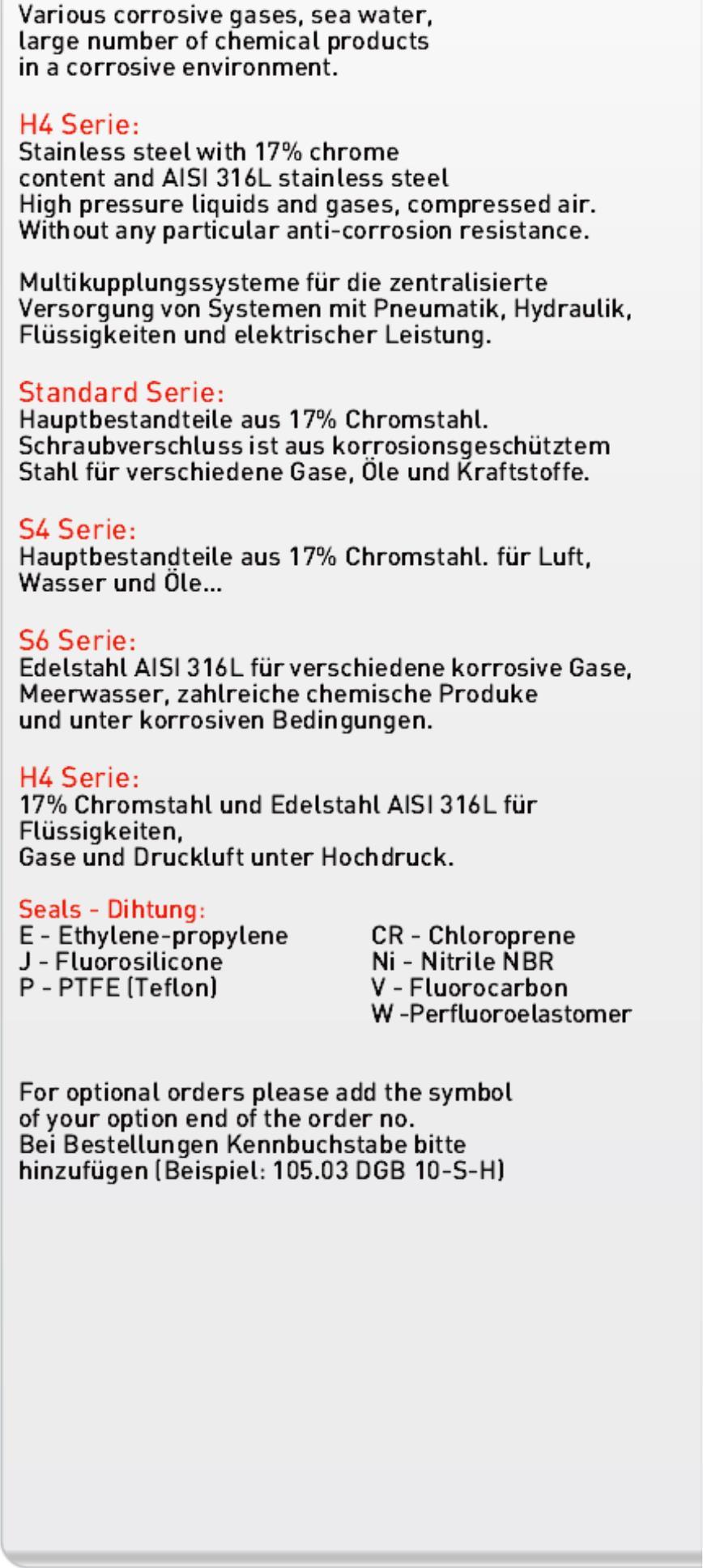 0 UB 05.0 UB 05.0 UB 2 6 2 2.5 2.5 2.5 BSP / BSP /2 BSP /4 05. UB 05. UB 2 05. UB 6.5 2.5.4.4.4 Plug with automatic shut-off female thread Verschlussnippel mit Innengewinde BSP /4 BSP 05. UB 05. UB.5.5 0 fl 4 05.