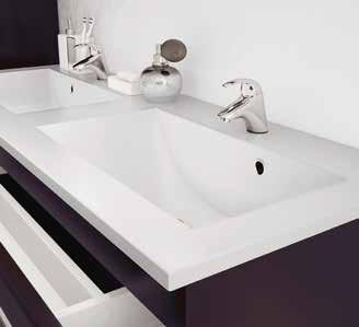 Zum Waschtisch ist ein hochqualitatives Doppel-Waschbecken aus Mineralmarmor erhältlich. Die attraktiven Oberflächen sind in den modernen Farben anthrazit und gestaltet.
