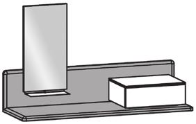 4-Kanal-Funk-Trafo-Schalter oder Sensorschalter in Paneel eingelassen Schminktisch Wildeiche massiv 1 Spiegel Kristallglas rechts mit Metallablage Lack weiß (38,2 cm x 21,1 cm) 1 Aufsatzkonsole Lack