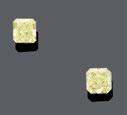2276 2277 2278 2277 EIN PAAR FANCY-INTENSE-YELLOW- DIAMANTEN. Zwei ungefasste Fancy-Intense-Yellow, Radiantcut Diamanten, von 3.04 ct, bzw. 3.07 ct, IF. With GIA-Report no.