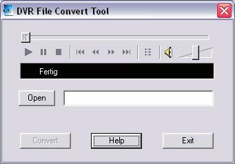 das wiederum auf dem Computer abgespielt werden kann. Starten Sie die Software im Startmenü: DVR File Convert Tool.