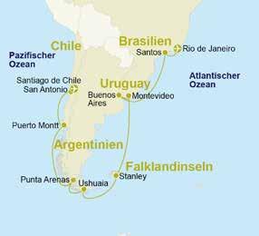 * 8.00 17.00 11.11. - 12.11. 13.11. Montevideo (Uruguay). 14.11. Buenos Aires (Argentinien). 7.00 18.00 15.11. - 16.11. 17.11. Santos (Brasilien). 8.00 18.00 Premium-Plus-Schiff MS Zaandam BEI ANREISE 30.