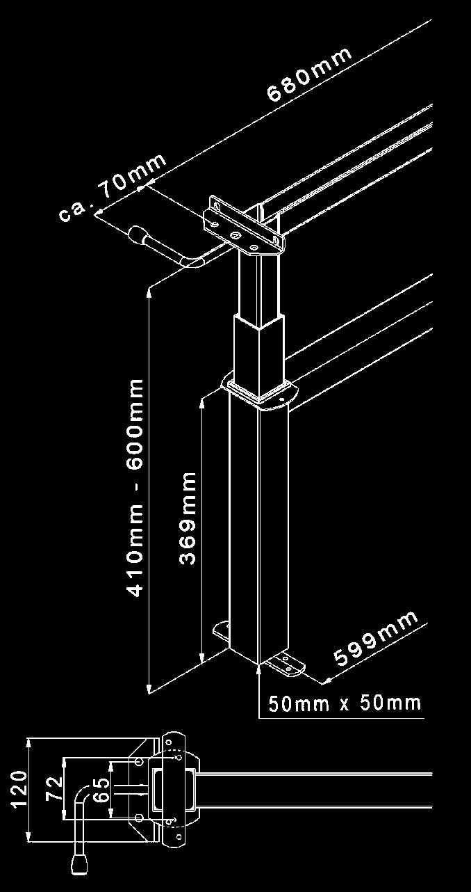 Integrated gas spring allows quick, easy and continuous adjustment of the