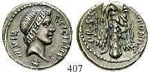 407 Q.Sicinius und C. Coponius, 49 v.chr. Denar 49 v.chr., Rom. 4,01 g. Kopf des Apollo r.