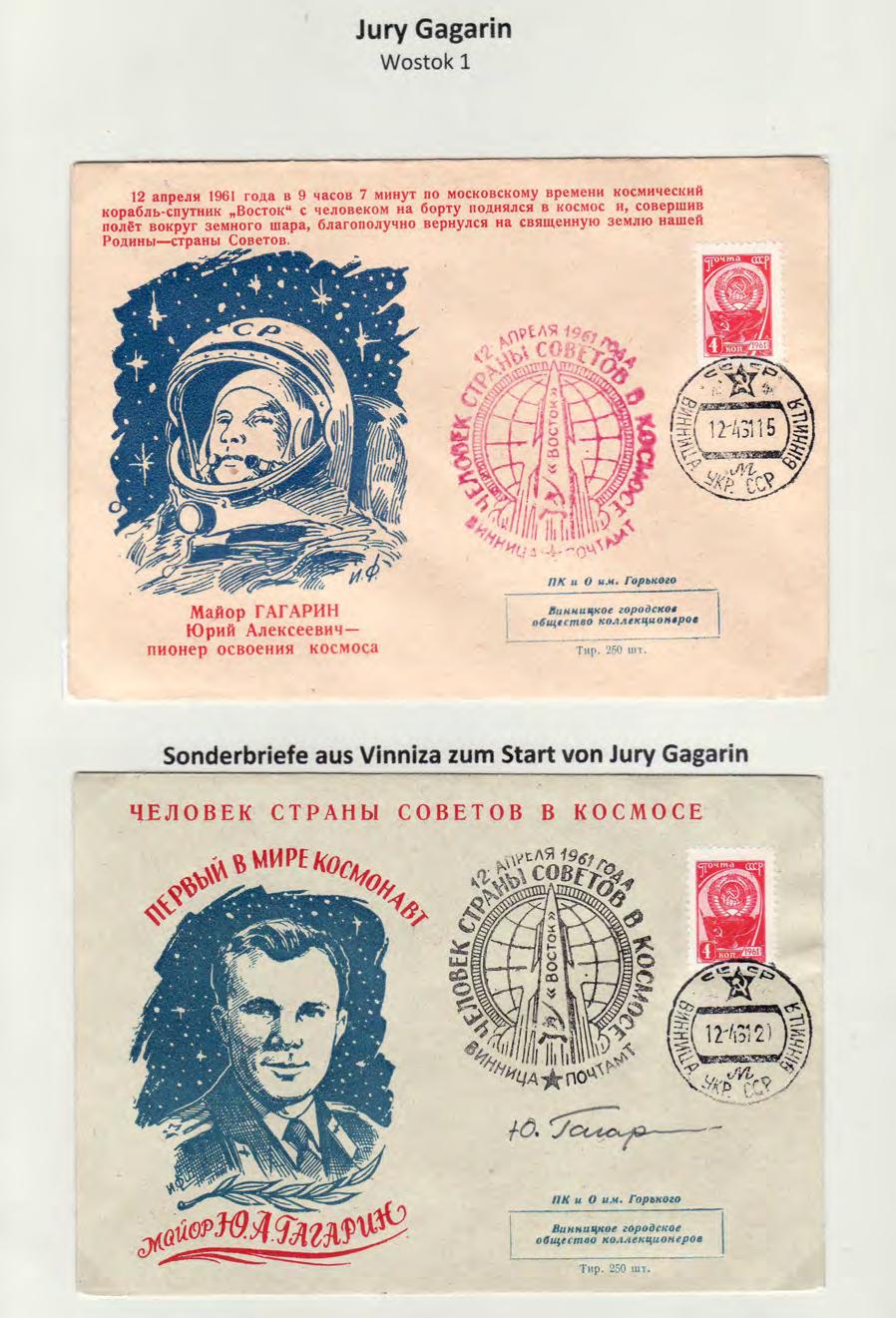 und Ausstellung am 15.1.1959 abgeschlagen und ist mit einer passenden Ziolkowski- Sondermarke immer noch ein beeindruckender Beleg.