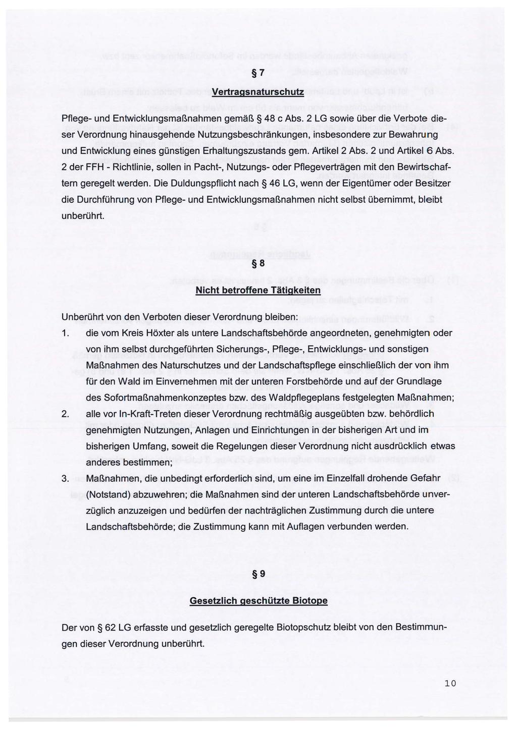 7 Vertragsnaturschutz Pflege- und Entwicklungsmaßnahmen gemäß 48 c Abs.