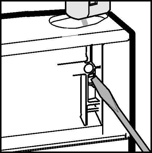 7 Untere Tür montieren u Tür von oben auf Lagerbolzen Fig. 8 (52) aufsetzen. u Tür schließen. u Die Kunststoffkappe Fig. 7 (40) wieder auf Lagerbock Mitte Fig. 7 (42) aufsetzen.