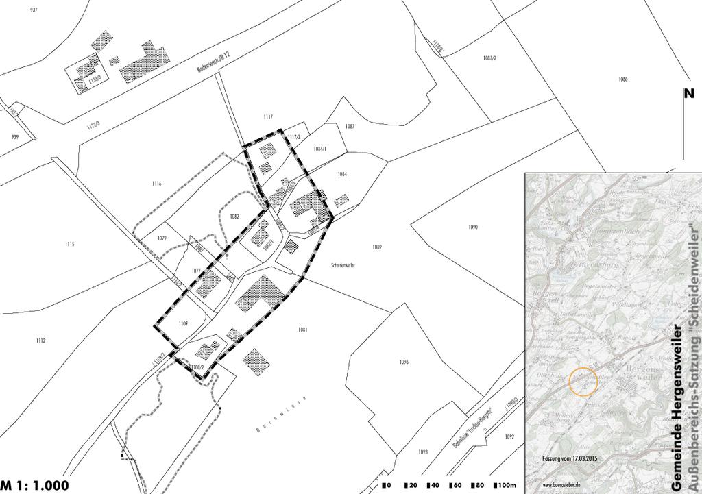 Im Siedlungsbereich ''Scheidenweiler'', bei dem eine Wohnbebauung von einigem Gewicht vorhanden ist und der nicht überwiegend landwirtschaftlich geprägt ist, wird die Voraussetzung geschaffen, um