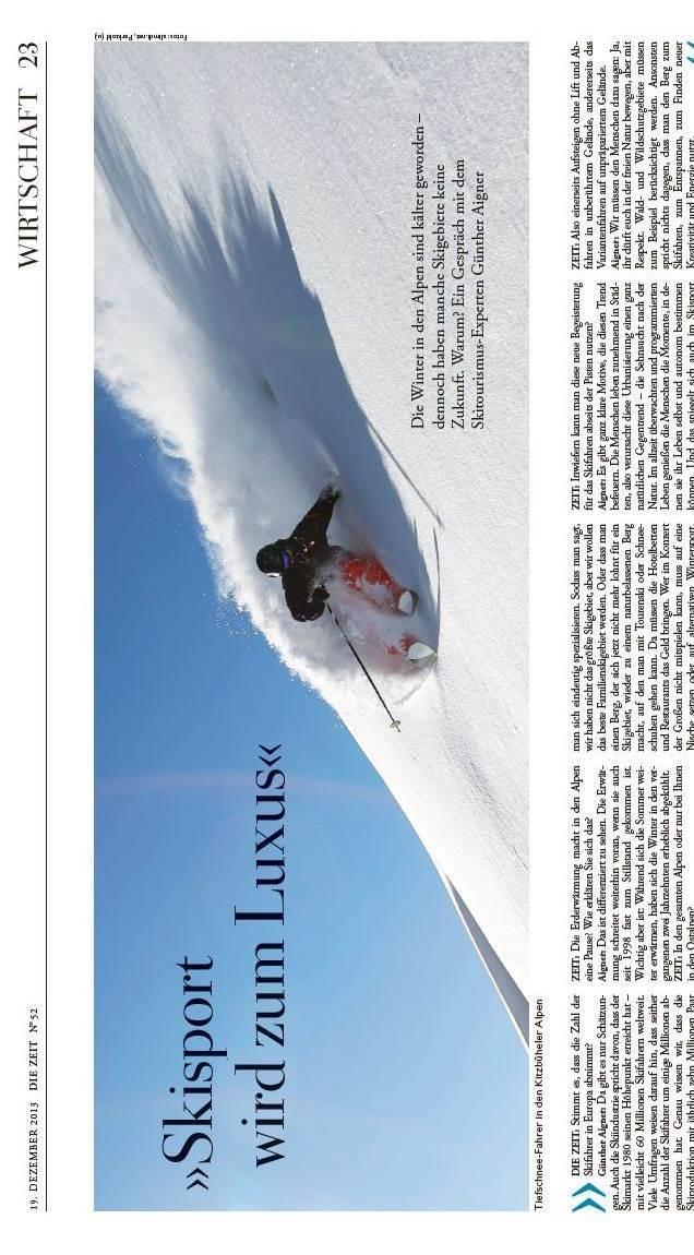 11 Pressespiegel Zukunft Skisport Die ZEIT vom 19. Dezember 2013 Interview von Dr.