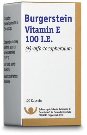 24 Mikronährstoffe für spezielle Bedürfnisse Burgerstein Vitamin E 400 IE Natürliches Vitamin E aus Pflanzenölen.