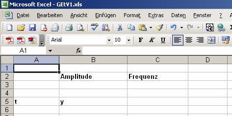 als erstes in Excel eine Tabelle zur Eingabe der Parameter (Abbildung 4.