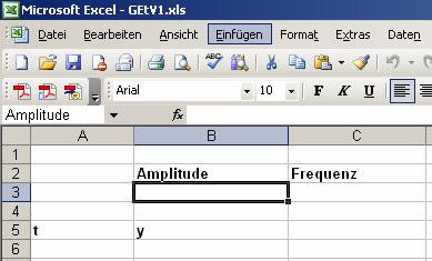 10:Excelblatt zur Parametereingabe Wenn Sie in das Feld unter Amplitude