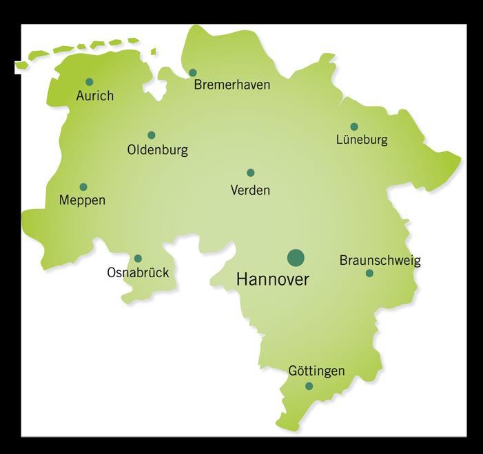 16 Organisation Zentrale in Hannover Geschäftsführung Geschäftsbereichsleitungen Zentrale Bereiche Zehn Geschäftsstellen in