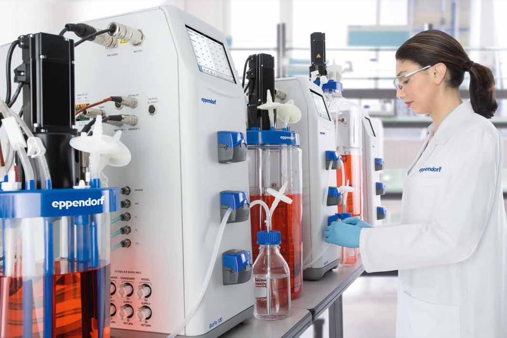 BioBLU f Single-Use Vessels für mikrobielle Anwendungen Einweglösungen für Anwendungen im kleinen und Labormaßstab mit einem Arbeitsvolumen in einem Bereich von 65 ml bis 3,75 L.