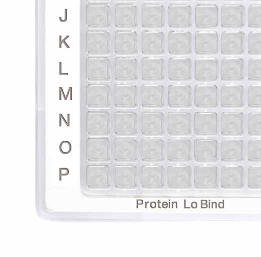 128 129 Protein LoBind Plates Protein LoBind Tubes PLATES Beschreibung Eppendorf LoBind-Platten maximieren die Probenrückgewinnung, indem sie Probenbindung an die Oberfläche erheblich verringern.