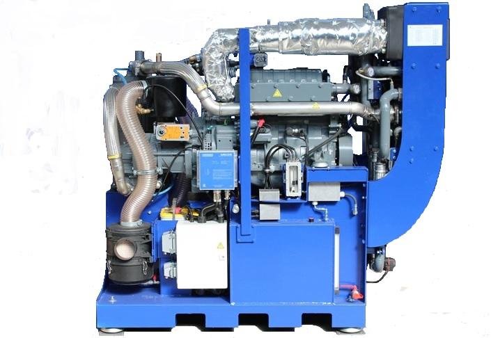 Aufbau eines Druckluftheizkraftwerkes Katalysator Abgaswärme -tauscher Schraubenverdichter
