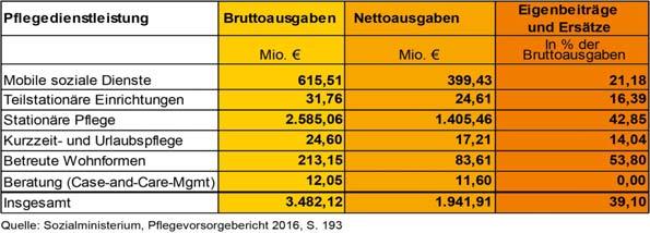 Ausgaben für Pflege im internationalen Vergleich Österreich punkto Versorgungsgrad und Ausgaben für Langzeitpflege im europäischen Vergleich